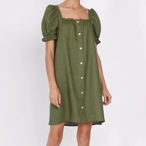 Sleeper Brigitte Linen Mini Dress No Belt